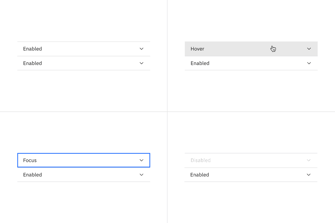 default accordion alignment interactive states